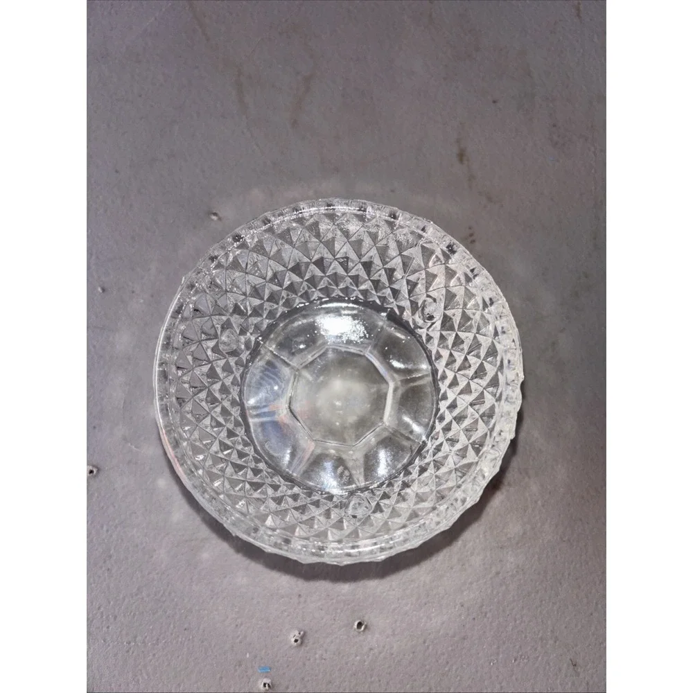 Vtg. Clear Indiana Glass Diamond Pattern Fairy Lamp BOTTOM ONLY